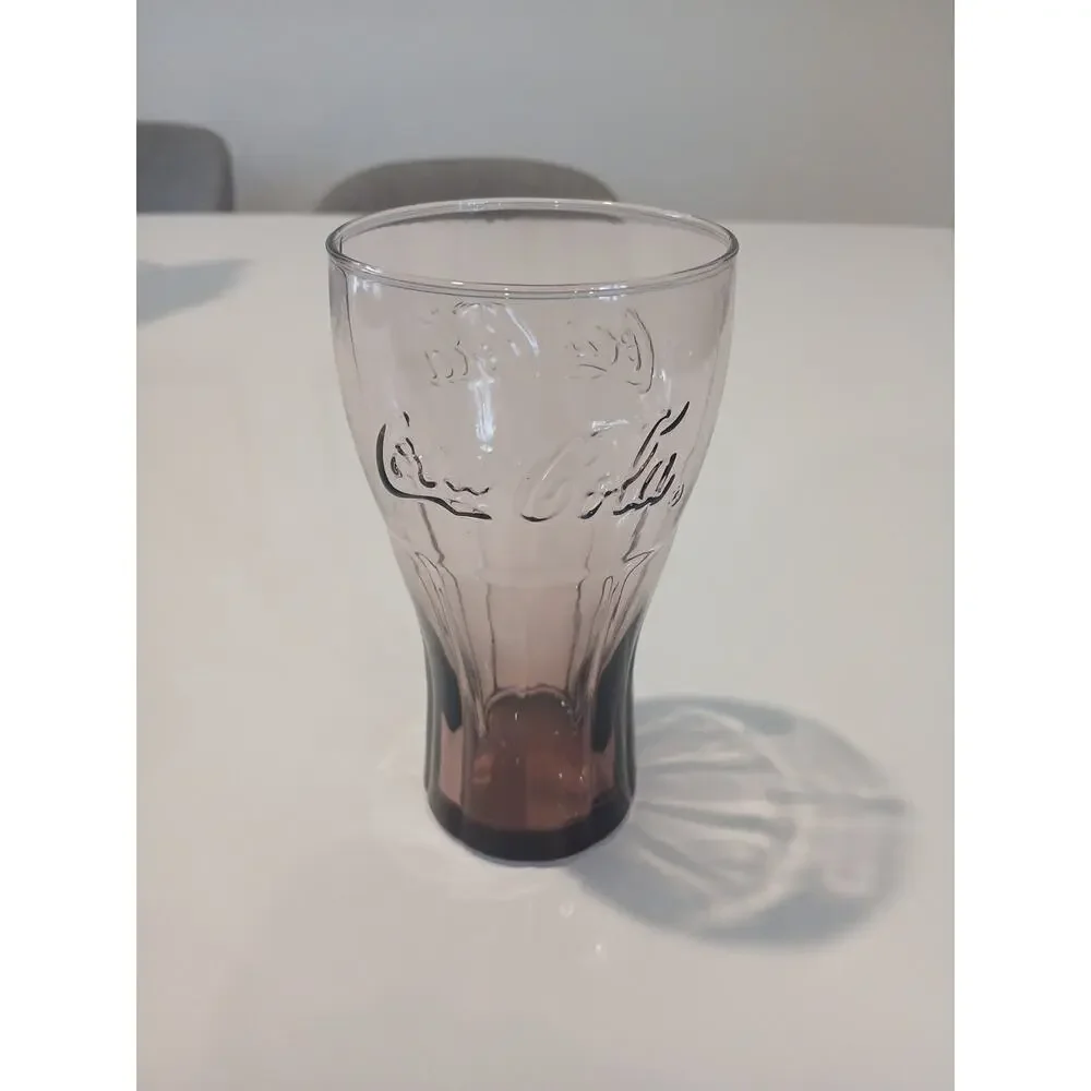 Coca Cola Coke Glass Purple Embossed 6 inch